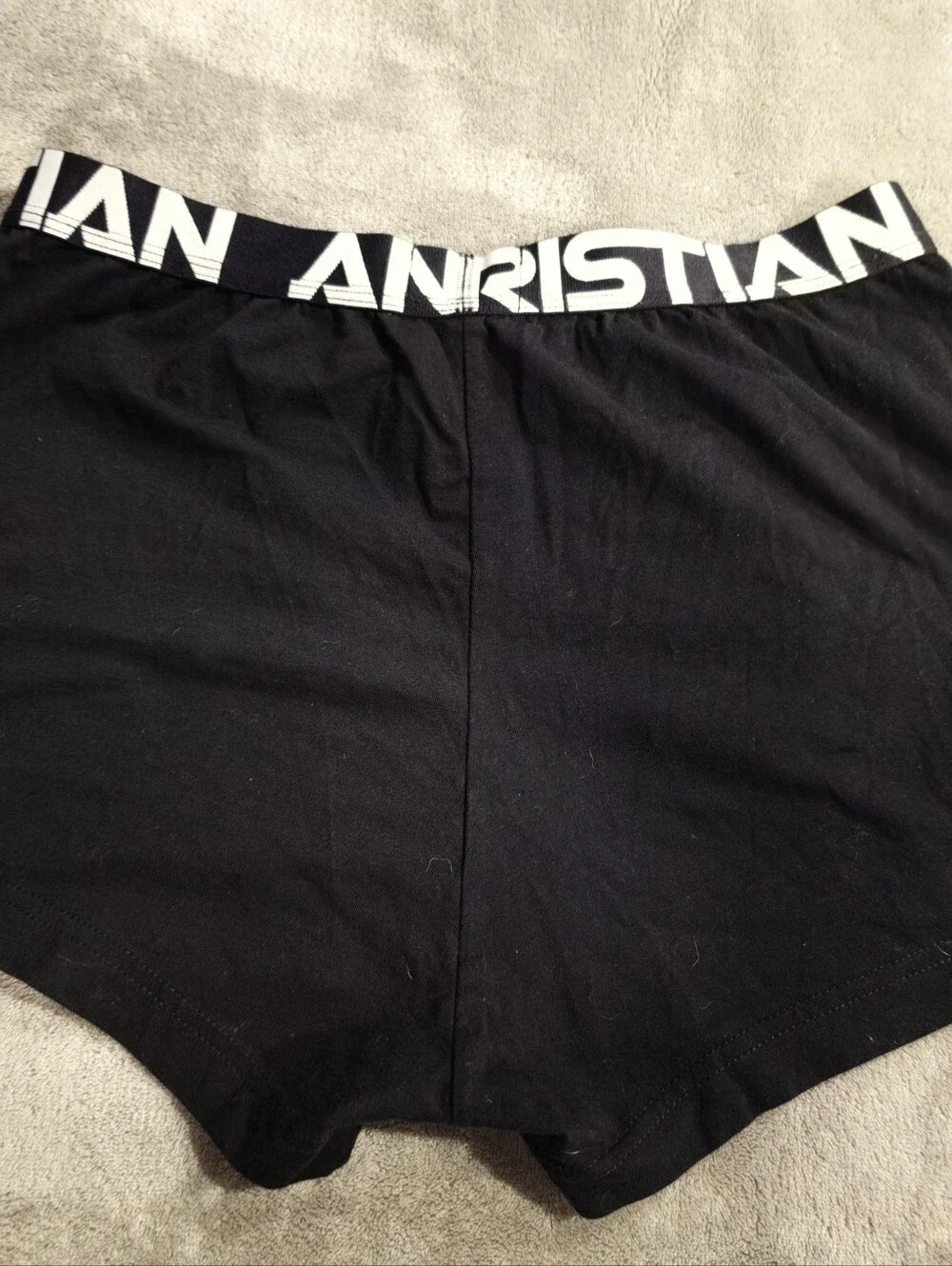 Andrew Christian Black Short with White Logo Waistband